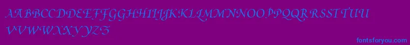 Fonte PoeticaSuppSwashCapitalsI – fontes azuis em um fundo violeta