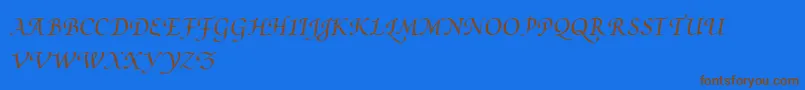 Police PoeticaSuppSwashCapitalsI – polices brunes sur fond bleu