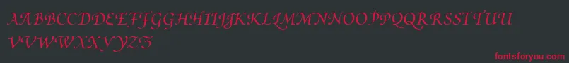 PoeticaSuppSwashCapitalsI Font – Red Fonts on Black Background
