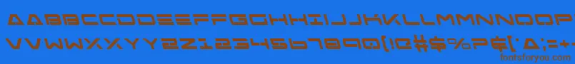 FreeAgentBoldLeftalic-Schriftart – Braune Schriften auf blauem Hintergrund