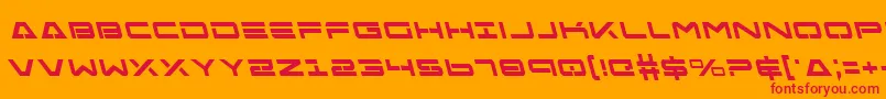 FreeAgentBoldLeftalic-Schriftart – Rote Schriften auf orangefarbenem Hintergrund