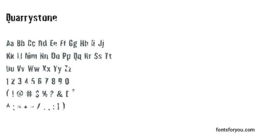 Czcionka Quarrystone – alfabet, cyfry, specjalne znaki