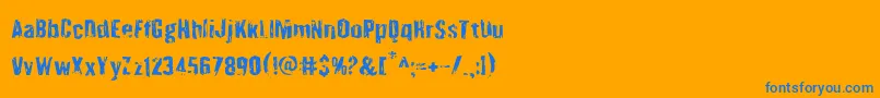 Quarrystone Font – Blue Fonts on Orange Background