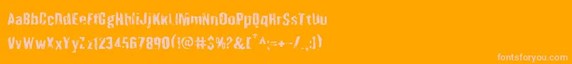 Quarrystone-Schriftart – Rosa Schriften auf orangefarbenem Hintergrund