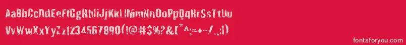 Quarrystone Font – Pink Fonts on Red Background