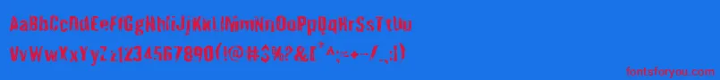 Quarrystone Font – Red Fonts on Blue Background