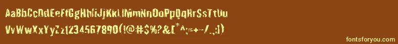Quarrystone Font – Yellow Fonts on Brown Background