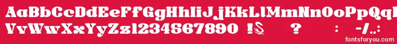 フォントGomariceSandome – 赤い背景に白い文字