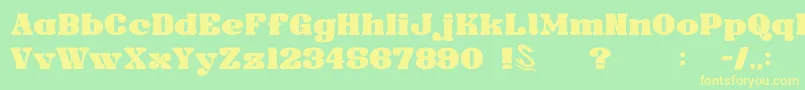 GomariceSandome-fontti – keltaiset fontit vihreällä taustalla