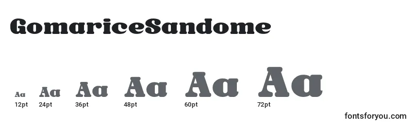 Размеры шрифта GomariceSandome
