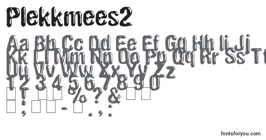 Schriftart Plekkmees2 – Alphabet, Zahlen, spezielle Symbole