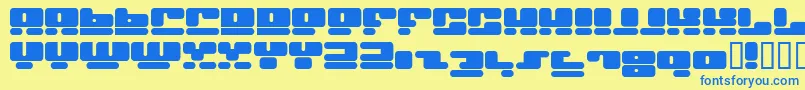 Faceplan Font – Blue Fonts on Yellow Background