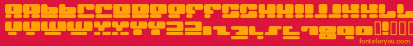 フォントFaceplan – 赤い背景にオレンジの文字