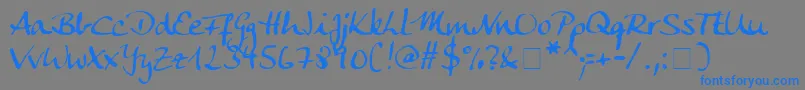 フォントAnkecall – 灰色の背景に青い文字