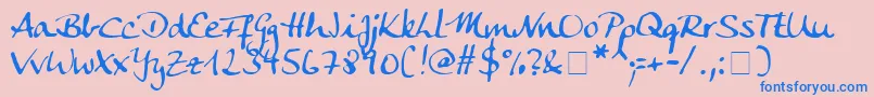 Ankecall Font – Blue Fonts on Pink Background