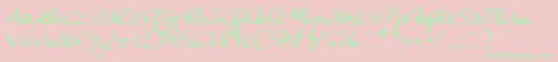Ankecall Font – Green Fonts on Pink Background