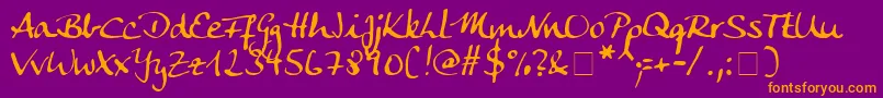 Ankecall Font – Orange Fonts on Purple Background