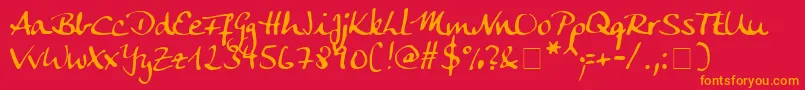 Ankecall Font – Orange Fonts on Red Background