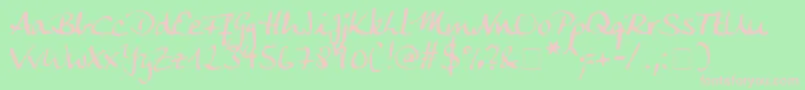 Ankecall Font – Pink Fonts on Green Background