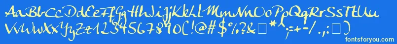 Ankecall Font – Yellow Fonts on Blue Background