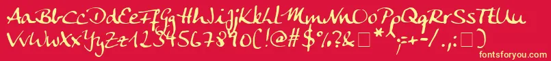 Ankecall Font – Yellow Fonts on Red Background