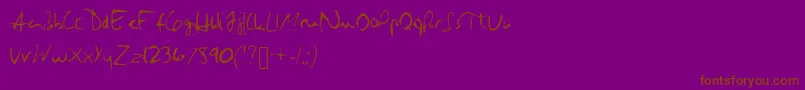 Hillary-Schriftart – Braune Schriften auf violettem Hintergrund