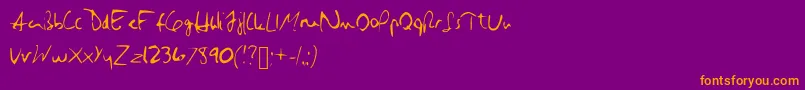 Hillary Font – Orange Fonts on Purple Background