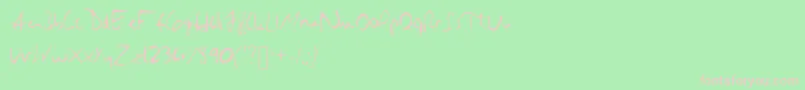 フォントHillary – 緑の背景にピンクのフォント