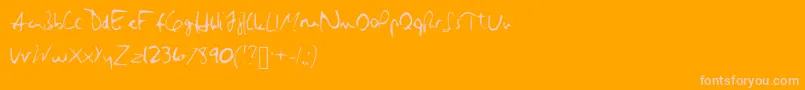 Hillary Font – Pink Fonts on Orange Background