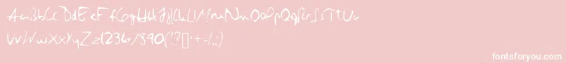 Hillary Font – White Fonts on Pink Background