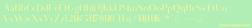 Friandisenormaldemo Font – Yellow Fonts on Green Background