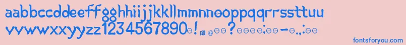 フォントKoreanCalligraphy – ピンクの背景に青い文字