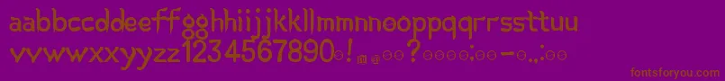 フォントKoreanCalligraphy – 紫色の背景に茶色のフォント