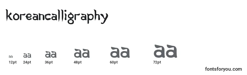 Размеры шрифта KoreanCalligraphy