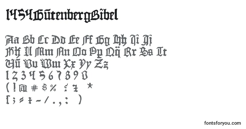 A fonte 1454GutenbergBibel – alfabeto, números, caracteres especiais