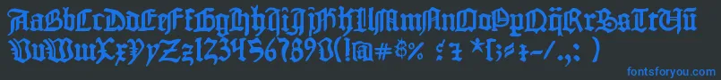1454GutenbergBibel Font – Blue Fonts on Black Background