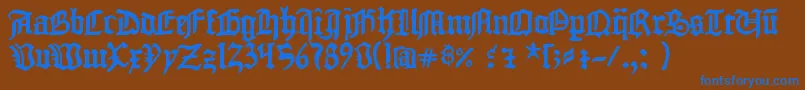 1454GutenbergBibel Font – Blue Fonts on Brown Background