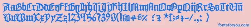 1454GutenbergBibel Font – Blue Fonts on Pink Background