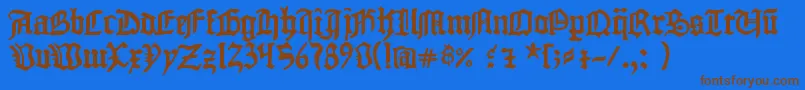 1454GutenbergBibel Font – Brown Fonts on Blue Background