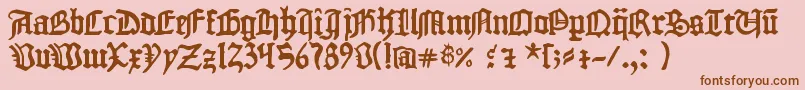 1454GutenbergBibel Font – Brown Fonts on Pink Background