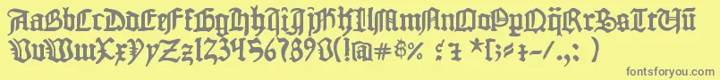 1454GutenbergBibel Font – Gray Fonts on Yellow Background