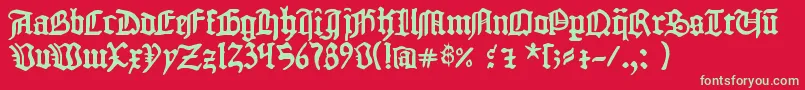 Шрифт 1454GutenbergBibel – зелёные шрифты на красном фоне