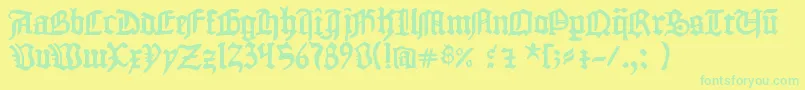 1454GutenbergBibel Font – Green Fonts on Yellow Background