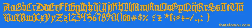 1454GutenbergBibel Font – Orange Fonts on Blue Background