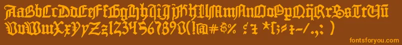 1454GutenbergBibel Font – Orange Fonts on Brown Background