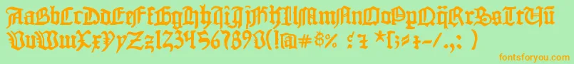 1454GutenbergBibel Font – Orange Fonts on Green Background