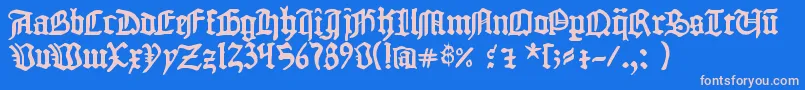 Шрифт 1454GutenbergBibel – розовые шрифты на синем фоне