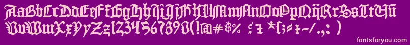 1454GutenbergBibel Font – Pink Fonts on Purple Background
