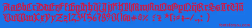 1454GutenbergBibel Font – Red Fonts on Blue Background