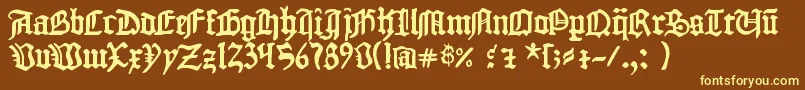 1454GutenbergBibel Font – Yellow Fonts on Brown Background